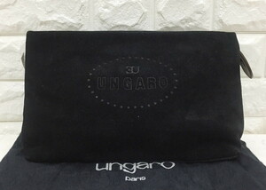 no15359 Ungaro ウンガロ イタリア製 スウェード クラッチバッグ ポーチ