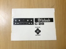 マッキントッシュ C28 プリアンプ 日本語マニュアル 取扱い説明書　送料無料_画像1