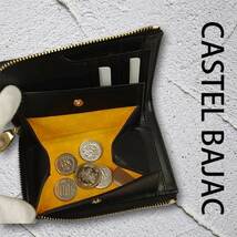 [CASTEL BAJAC]　カステルバジャック　L字ファスナー　二つ折り財布　ネゼル クロ　　081604_画像9