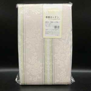 未使用　厚地カーテン　100×178㎝　2枚入り　ラックス　RO　形状記憶　(KA5272)