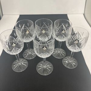 SASAKI CRYSTAL wine glass Sasaki glass cut processing 6 legs set wine glass * in voice correspondence possible *