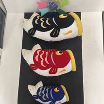 龍虎作 節句人形 ちりめん素材 ふわふわミニ鯉のぼり 趣味 コレクション carp streamer_画像3