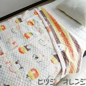 送料無料(北海道、沖縄は1500円別途) シングル (140×190ｃｍ) ヒツジ柄3重ガーゼケット 綿100％ガーゼケット AGK-6OR