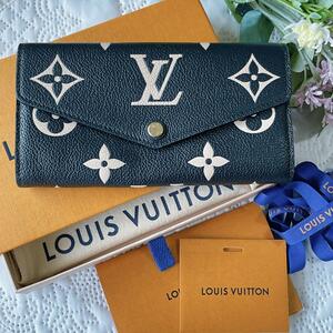 ルイヴィトン LOUIS VUITTON M80496 モノグラムアンプラントポルトフォイユサラ 長財布 黒 保管箱 袋付き