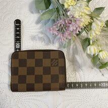 ルイヴィトン LOUIS VUITTON N63070 ダミエ エべヌ ジッピー コインパース コインケース カードケース ミニ財布 茶_画像10