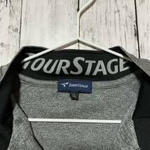 【TOURSTAGE】ツアーステージ メンズ ゴルフ 半袖ハーフジップシャツ LLサイズ グレー ストレッチ素材 送料無料_画像4