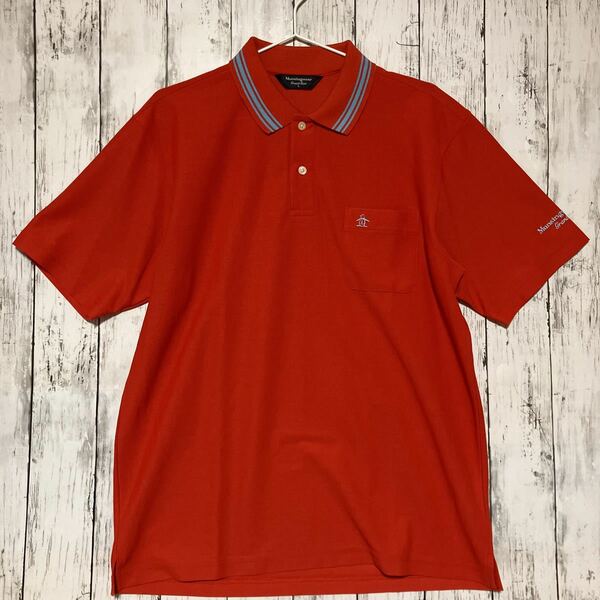 【Munsingwear】マンシングウェア ゴルフ メンズ 半袖ポロシャツ Lサイズ 赤 美品 送料無料