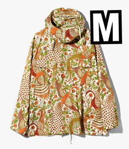 Engineered Garments CAGOULE SHIRT - COTTON PEACOCK PRINT M