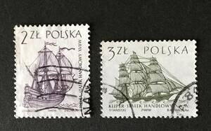 ポーランドの切手 Sailing Ships (2nd series)シリーズ２種 1964-03-19発行