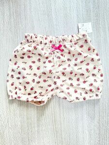 ショートパンツ 100 花柄 女の子 キッズ ピンクベージュ