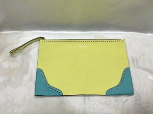 J&M DAVIDSON J and M David son studs leather clutch bag second bag yellow / blue 