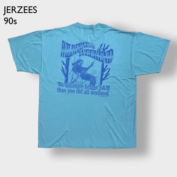 【JERZEES】90s USA製 カレッジ マーサー大学 Tシャツ ワンポイント バックプリント XL ビッグサイズ US古着