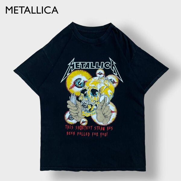 【METALLICA】メタリカ バンドTシャツ プリント ロゴ バンt ロックt ドクロ スカル 音楽系 M相当 半袖 us古着