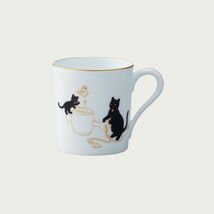 大倉陶園！ ☆黒猫親子・打ち出の小槌マグカップ☆ 新品 コーヒー 紅茶 ミルク ラテ エスプレッソ ギフト_画像1