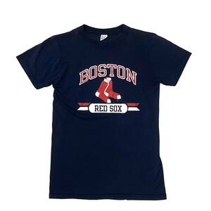 【USA製】80s Champion チャンピオン 半袖Tシャツ メンズM 紺/ネイビー系 MLB RED SOX レッドソックス プリント ビンテージ トリコタグ