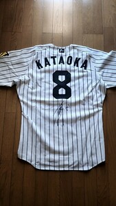 阪神タイガース 8 片岡篤史選手 2004年実使用 直筆サイン入りホームユニフォーム 