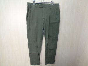 b36◆BEAUTY&YOUTH UNITED ARROWS 日本製 ストレッチ テーパード クロップドパンツ◆ユナイテッドアローズ M カーキ アンクルパンツ 5G 