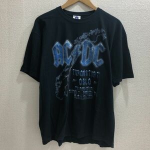 送料185円 AC/DC Tシャツ Black Ice Tour ツアー 2009 2XL ネイビー メンズ 半袖 ロック バンド 古着[Q6502]