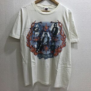 送料185円 MATFIA'S Aerosmith エアロスミス Tシャツ クリーム XL 2004 海外 半袖 ロック バンド 古着[Q6558]