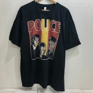 送料185円 Anvil THE POLICE ポリス メンバー レッド イエロー 赤 黄色 ブラック Tシャツ 2X 海外 半袖 ロック バンド 古着[Q6550]