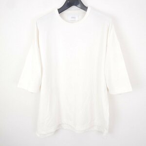 STUDIOUS ステュディオス メンズ トップス半袖 五分袖クルーネック レーヨン混 Tシャツ カットソー IVORY 1