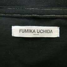 19SS FUMIKA UCHIDA フミカ ウチダ COTTON STRAIGHT NECK OVER SHOULDER TEE レディース ボートネック カットソー Tシャツ BLACK M_画像7