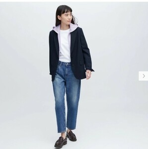 【未使用】 UNIQLO WOMENボーイフレンドテーパードジーンズ レディース26インチ ブルー M~Lサイズ相当