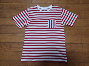 ヘルスニット　ボーダーTシャツ　Mサイズ　白×赤