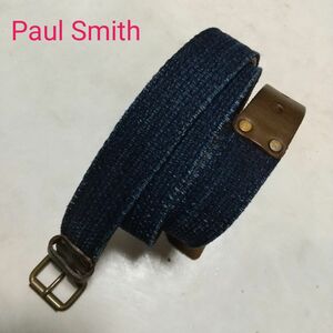 美品 Paul Smith ポールスミス カジュアル ベルト 男女兼用 ツートン 