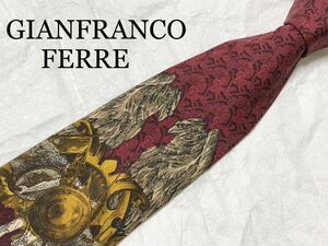 ■美品■GIANFRANCO FERRE ジャンフランコフェレ　2頭の鷲　スカーフ柄　ネクタイ　シルク100% イタリア製