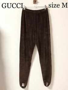 # beautiful goods # GUCCI Gucci leggings pants sizeM France made cotton Brown velour manner cloth waist rubber pair ..