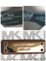 ■美品■MICHAEL KORS マイケルコース　カードケース 名刺入れ　レザー　MKシグネチャー　ゴールド金具　ホワイト×ブラウン_画像8