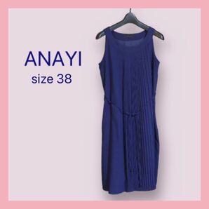 ★ANAYI★アナイ★ノースリーブ ひざ丈ワンピース 38 フォーマル パーティー 結婚式 冠婚祭 きれいめ レディース オフィス