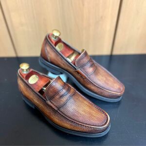 MAGNANNI マグナーニ　パティーヌブラウンローファー　EU40 メンズシューズ スリッポン ブラウン ビジネスシューズ