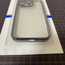 230e04 iPhone 14pro ケース クリア カメラ保護 レンズ保護フィルム 衝撃吸収 カバー バンパー ワイヤレス充電対応 スリム (ブラック)_画像4