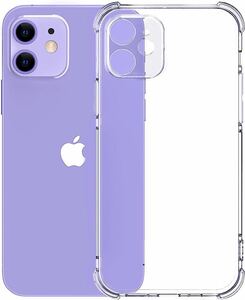 2305121 全透明 一体型レンズ保護 iPhone12 ケース 耐衝撃 エアバッグ 超軍用規格 〔滑り止め、すり傷防止、柔軟〕〔美しい、光沢感、軽薄