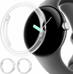 2枚ケース】 Google Pixel Watch専用 クリアケース 2枚入り Pixel ウォッチ カバー Google グーグル Pixel Watch 保護 （クリアXクリア）