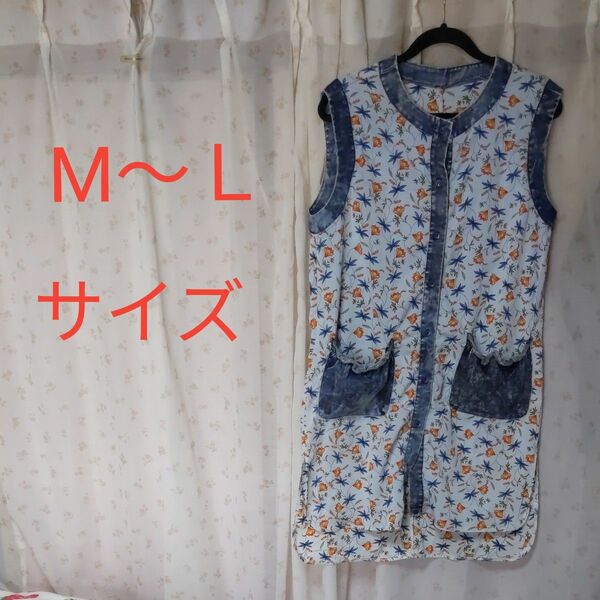 レディース　花柄　袖なし　トップス　チュニック　夏物　夏服　　M/Ｌサイズ