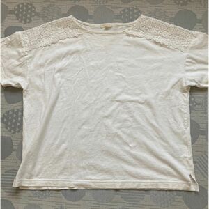 studio CLIP Tシャツ　ホワイト　Mサイズ 半袖Tシャツ トップス　肩レース柄