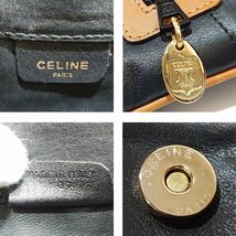 【美品】CELINE セリーヌ クラッチバッグ マカダム ブラゾン ブラック ブラウン 黒 茶 レザー 革 セカンドバッグ ヴィンテージ_画像9