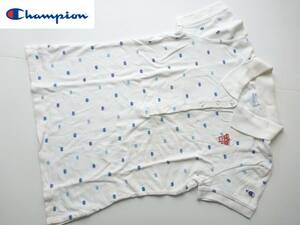 Champion（チャンピオン）★白×紺　半袖　ポロシャツ　M