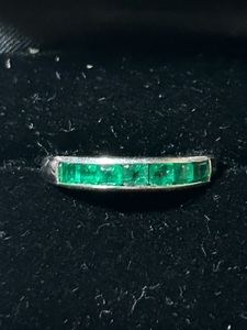  judgement document attaching! natural emerald platinum ring! step cut! beautiful!