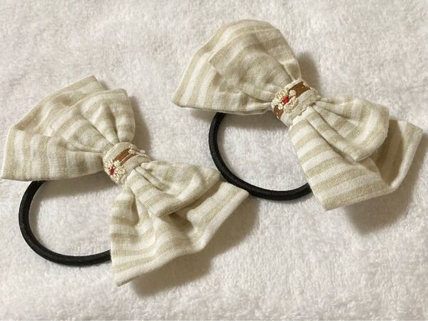 ハンドメイド ヘアゴム リボンゴム