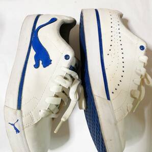 【数回使用中古美品】プーマ PUMA レディース 女性 23cm スニーカー ホワイト 白 ブルー 青 運動靴 軽量 の画像4