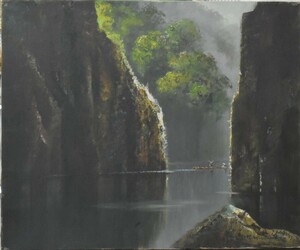 Art hand Auction Un bateau flottant sur un lac calme, c'est très émouvant ! Masato Kinoshita, Peinture à l'huile n ° 12 Takihachicho, Encadré [Galerie Masami], Peinture, Peinture à l'huile, Nature, Peinture de paysage