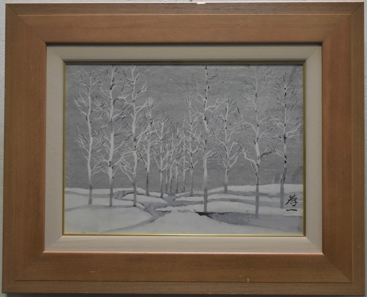 Empfohlene Arbeit! Koichi Suzuki 4F Schneewald Japanisches Gemälde, Malerei, Japanische Malerei, Landschaft, Wind und Mond