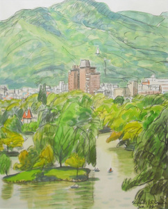 Art hand Auction जून में शिगेहिको इशिकावा नाकाजिमा पार्क, साप्पोरो जल रंग और पेंसिल [मासामी गैलरी], चित्रकारी, आबरंग, प्रकृति, परिदृश्य चित्रकला