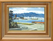 一世を風靡した人気画家です。このサイズで50万円以上で売られていました。　樋口洋　　6号　　「神戸風景」　【正光画廊】　_画像1