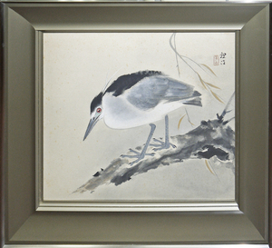 Art hand Auction एक पांच पैरों वाला बगुला पेड़ पर बैठा है, अपनी तेज़ आँखों से शिकार पर नज़र रखता है।, ऐसा लग रहा है कि यह हिलने वाला है! कानपा असाई गोइसागी जापानी पेंटिंग [सेको गैलरी]*, चित्रकारी, जापानी चित्रकला, फूल और पक्षी, वन्यजीव