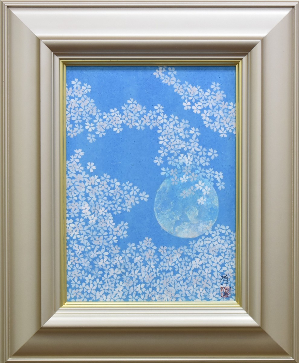 [Galerie Seiko : 5, 000 pièces exposées] Belle trouvaille : tableau japonais de Koichi Suzuki, Numéro 4, Motif de fleurs, Peinture, Peinture japonaise, Paysage, Vent et lune